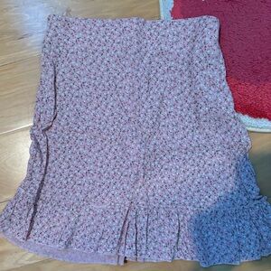 Brandy Melville Pink Floral Skirt